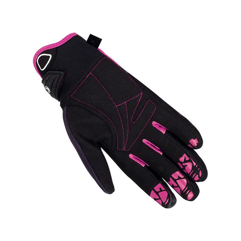 GANTS MOTO FEMME PRO BIKER AVEC PROTECTIONS ROSE-NOIR GANTS MOTO S-M-L