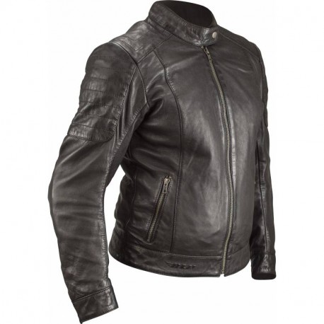 BLOUSON CUIR LADY BE ROAD MARRON 